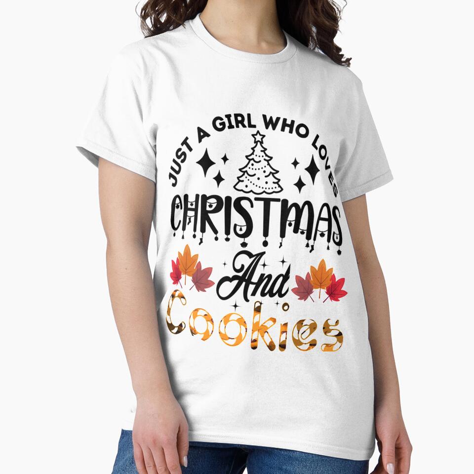 Just A Girl Who Loves Christmas And Cookies Long by CustomTeaShirtt