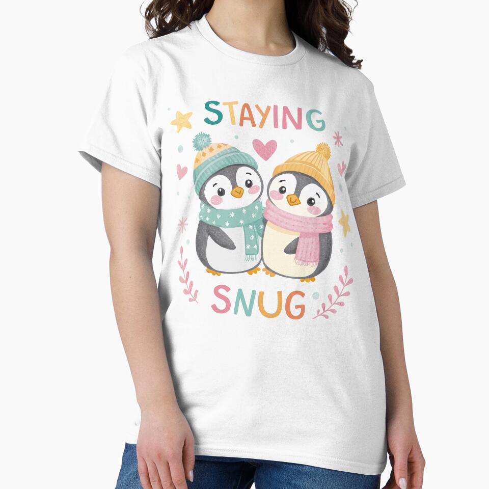 Staying Snug Cute Penguin Couple by CrownedCanvas