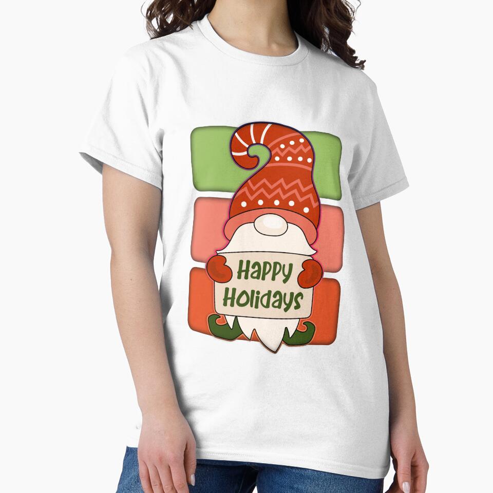 Christmas Gnome Holding a Happy Holidays Sign by franktact