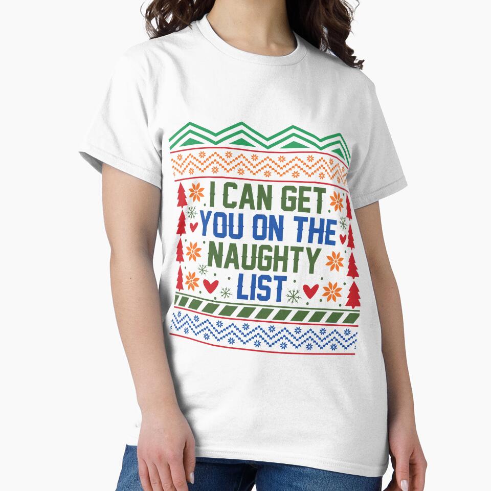 I can get you on the naughty list ugly Christmas sweater holiday design by Dominika Farkašová