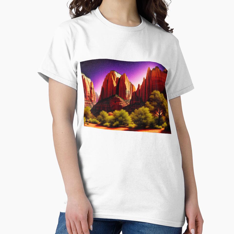 Zion National Park Ethereal digital painting with Dramatic Coloring 1 , Sandstone Cliffs by DiatomDesigns