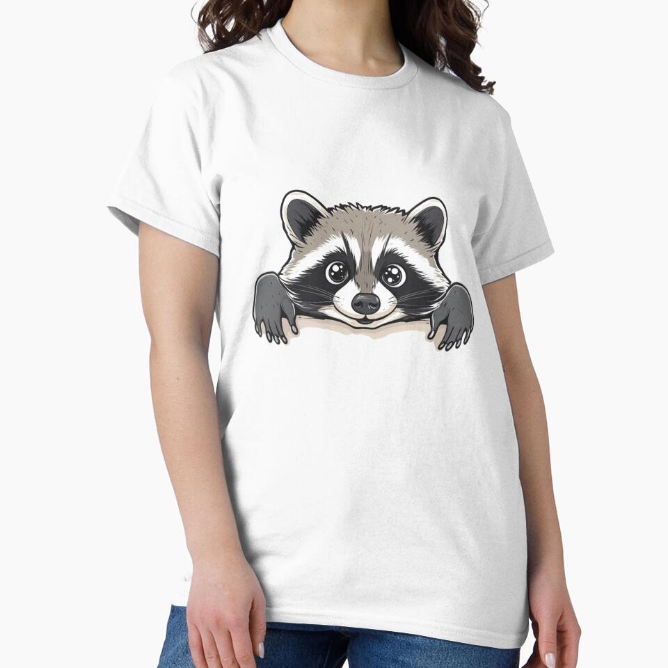 Cute Peeking Raccoon by NicolasGlowArt
