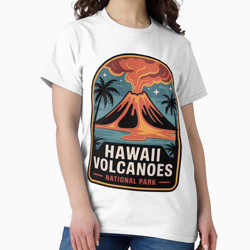 Hawaii Volcanoes National Park Vintage Travel Badge by Teelogic