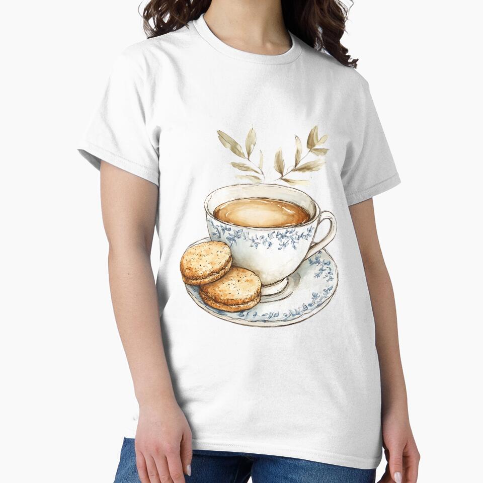Light Academia Aesthetic Art: Teacup and Biscuits by bapupa
