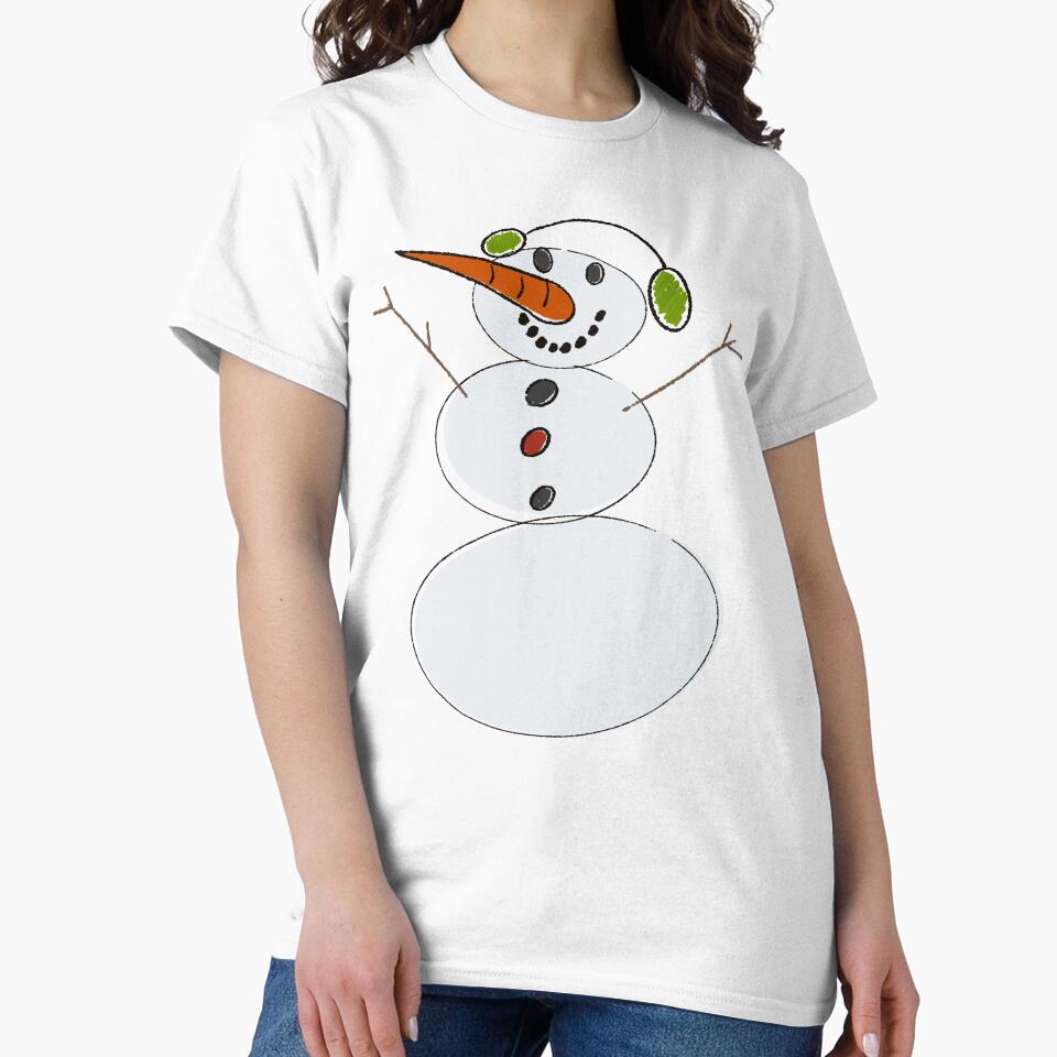 Cute Cartoon Snowman with Earmuffs - Fun Winter Holiday Illustration by TheArtOfTreble