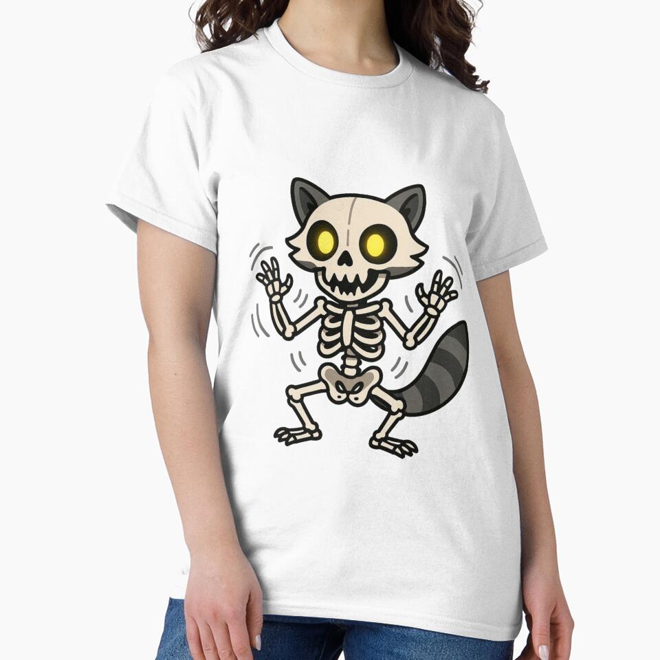 Skeleton Raccoon with Glowing Eyes – Creepy Halloween Animal by Confuzz1ed