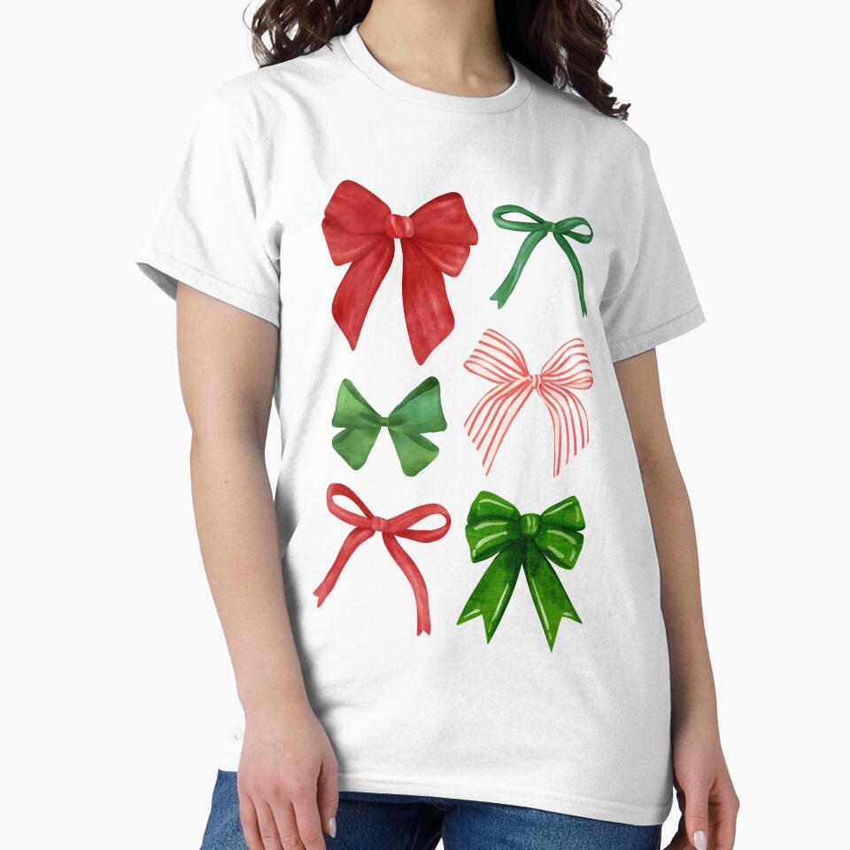 Cute Coquette Christmas Bows in Festive Red and Green by TheLoveShop