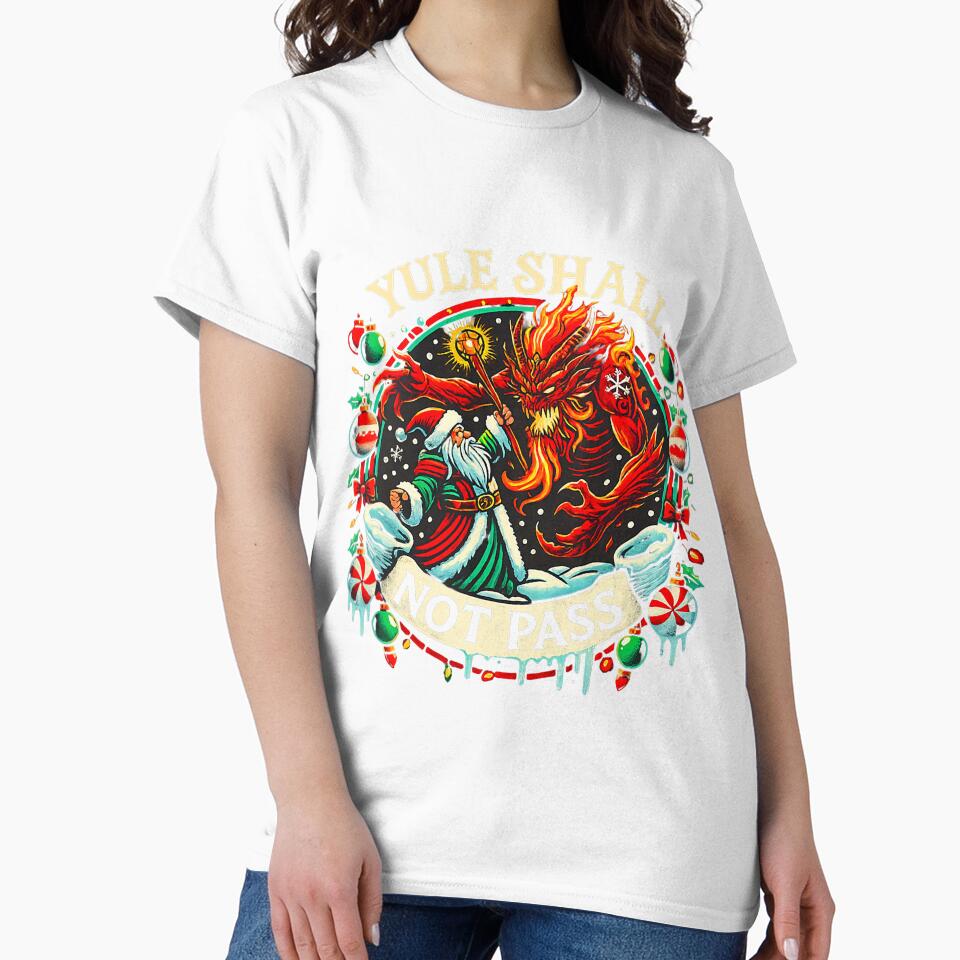 Yule Shall Not Pass Dragon Funny Festive Holiday Scene by torildorxop