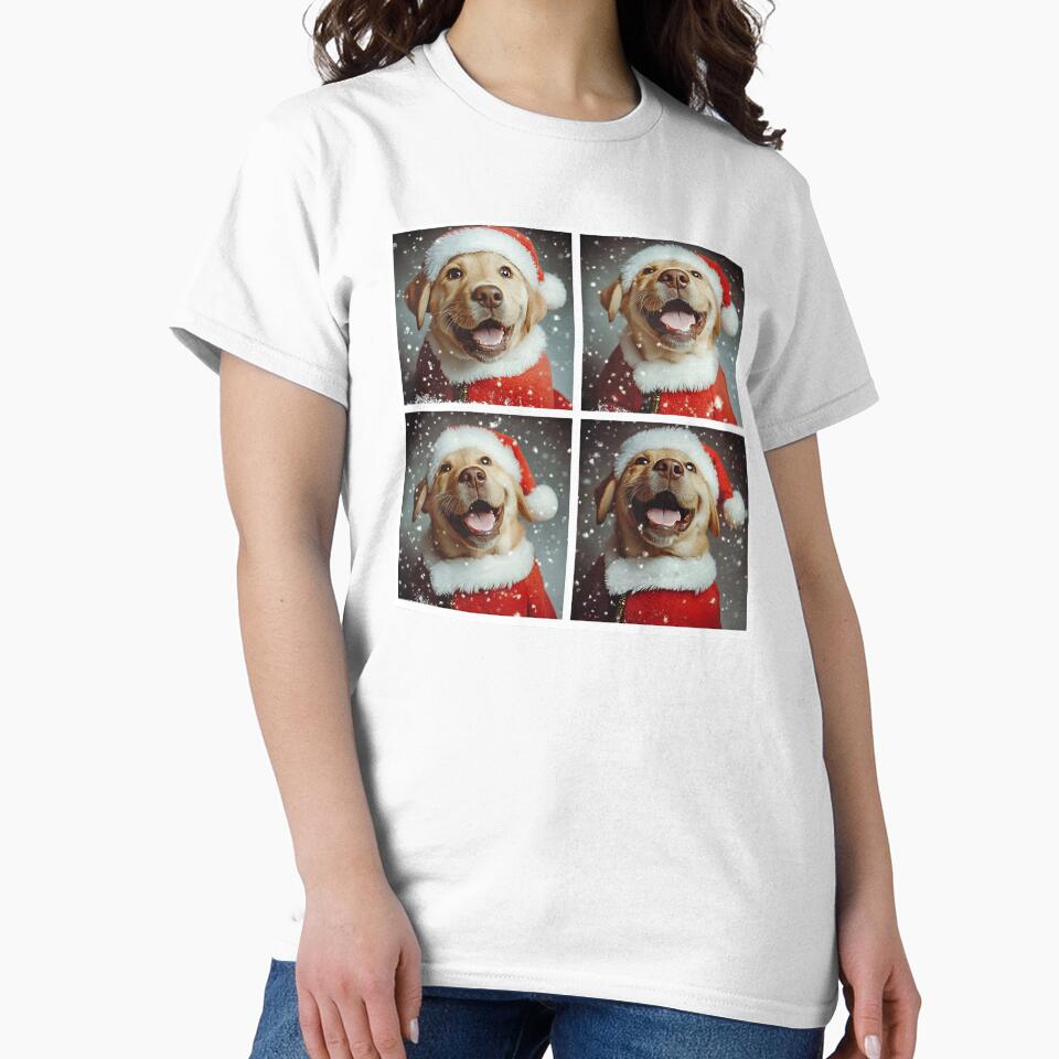 Cute Labrador Retriever in Santa Hat – Funny Dog Christmas Photobooth by RockFireMerch