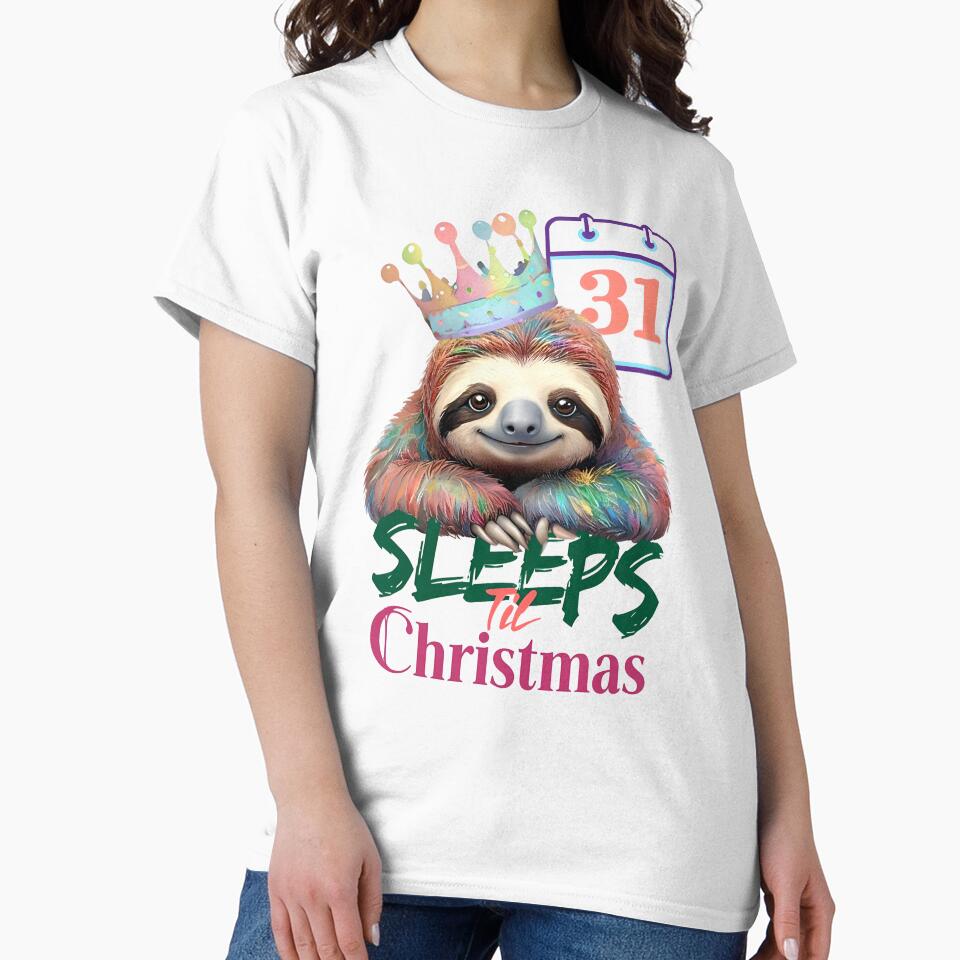 31 Sleeps 'Til Christmas Sloth Graphic by ArtisticDesignsbyLinda