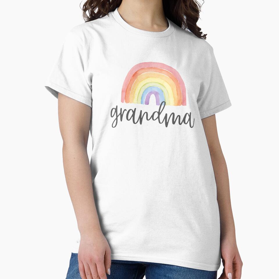 Grandma - Colorful Pastel Rainbow by patternjp