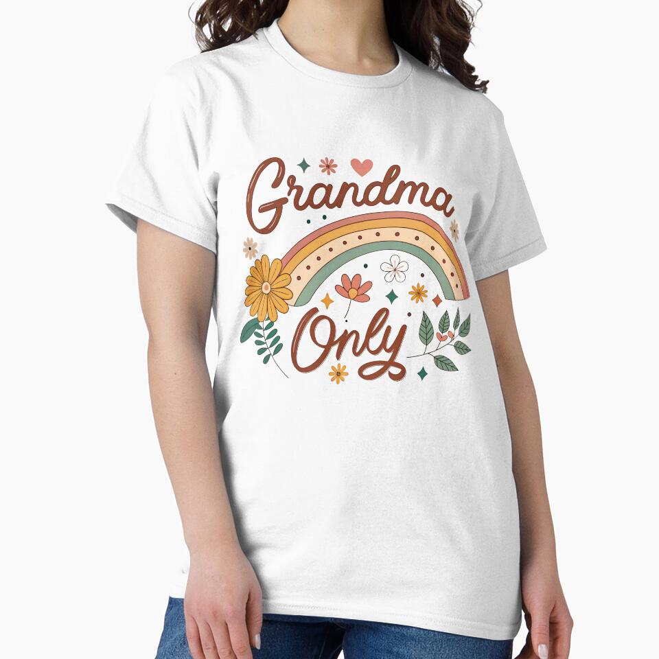 Grandma Vibes Only – Retro Typography Floral Design by VividOrganica