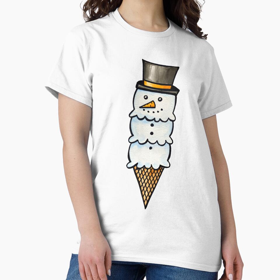 Snowman Ice Cream Cone by kmstudio