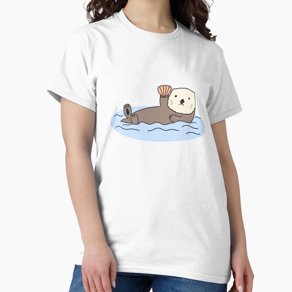 Cute Sea Otter Simple Sea Animal Kawaii Anime Japanese Fish Meme Art Logo by Marinaaa010