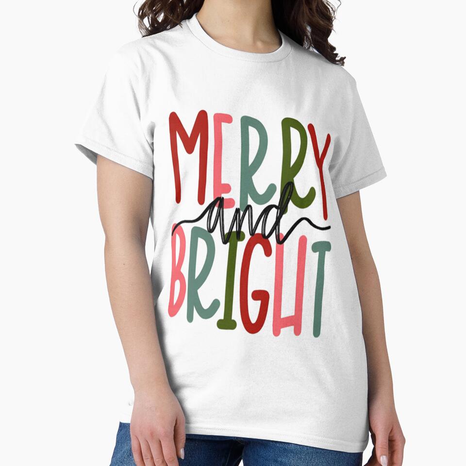 Merry and Bright, Christmas, Family Christmas, Christmas Sweatshirts for Women, Merry Christmas by tystock