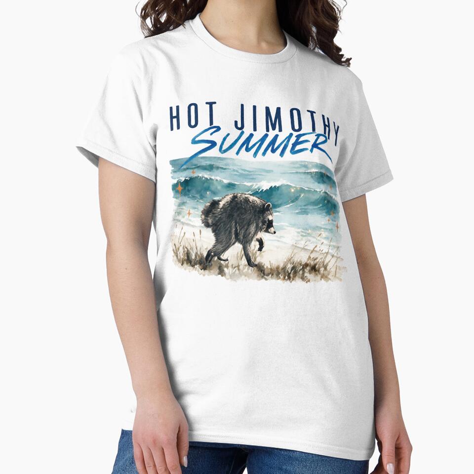 Jimothy Raccoon - Hot Jimothy Summer – Retro Beach Raccoon Ocean by JessArty ⭐⭐⭐⭐⭐