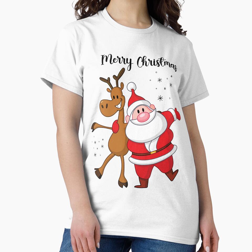 Funny Santa & Reindeer Christmas T-Shirt | Best Friends Holiday Tee | Cute Festive Christmas Graphic | Merry Christmas Gift by PureHopeStudio