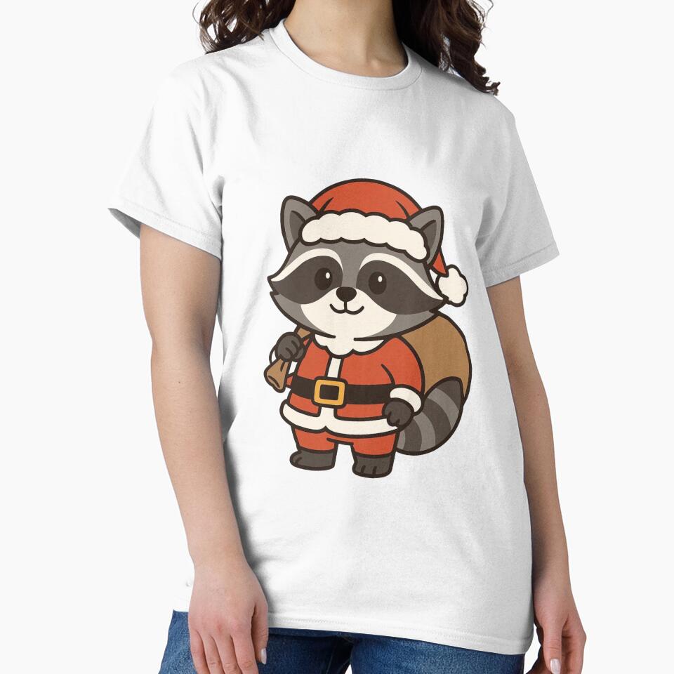 Raccoon Santa with Gift Sack – Cute Christmas Animal by Confuzz1ed