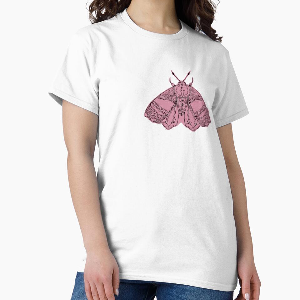 Bohemian Tribal Henna Moth- Peculiar Pink by LordGraceArt