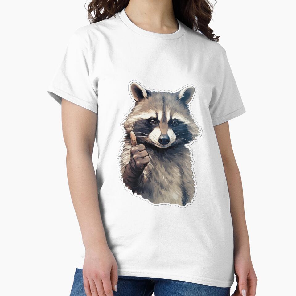 Raccoon Thumbs Up | Sticker by NicolasGlowArt
