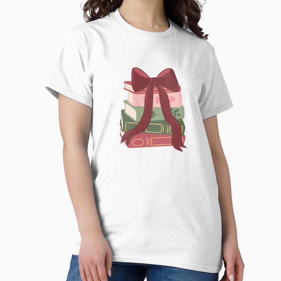 Christmas book stack with red bow by By_Lisart