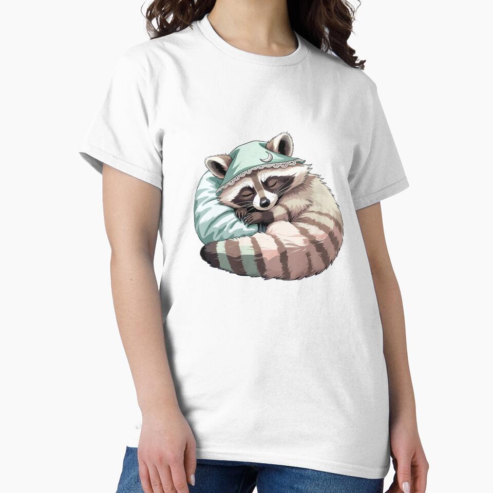 Sleeping Raccoon with Pillow | Cute Cozy Animal Illustration by raccoonmerch