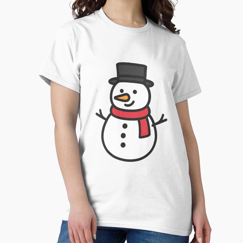 Happy Cartoon Snowman Christmas T-Shirt by MindMessStudio