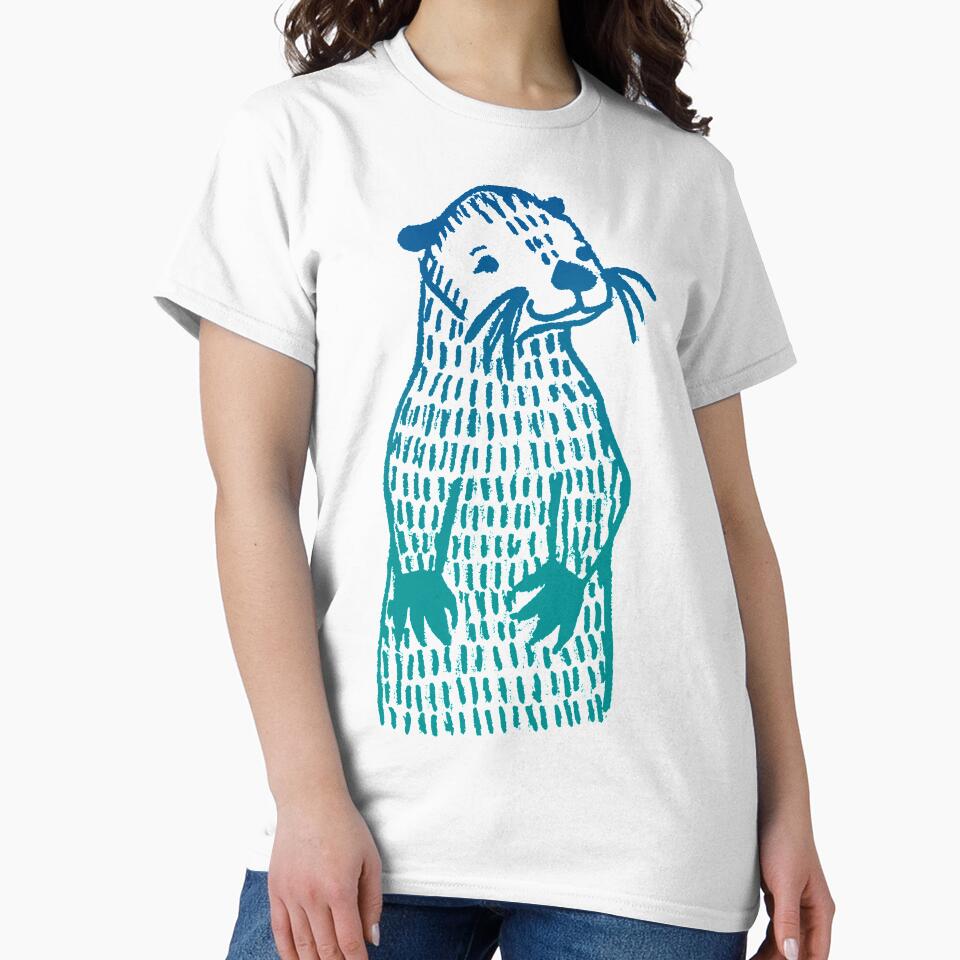 Cheeky Otter Standing - Hand drawn by familyofotters