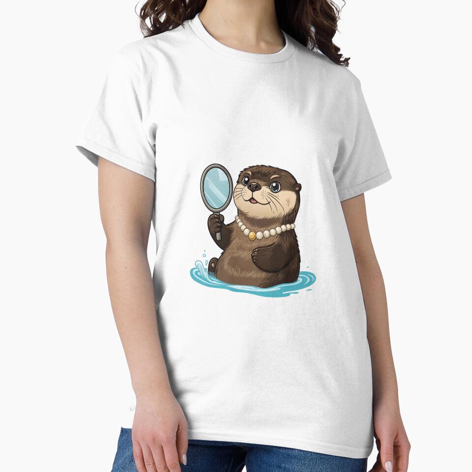 Glamorous Otter Funny Mirror Pun by MOSIDRIP™