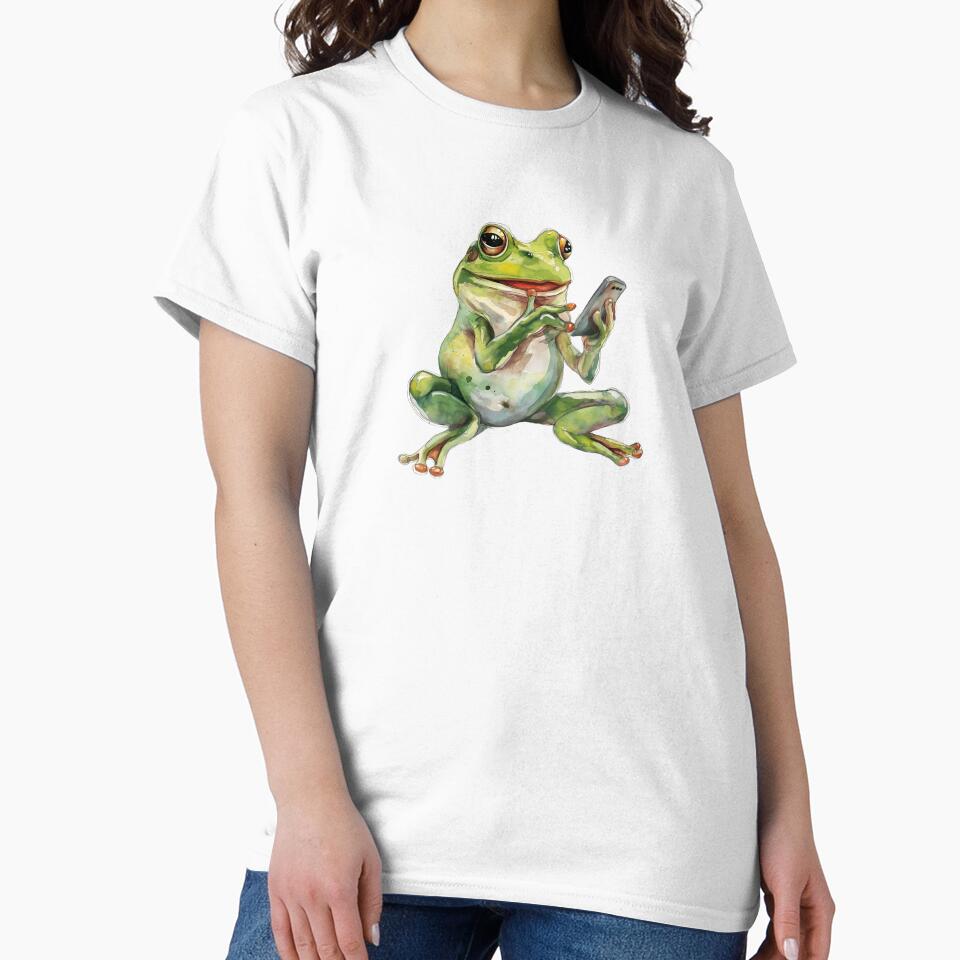 Cute Frog on a smart phone by Chugai