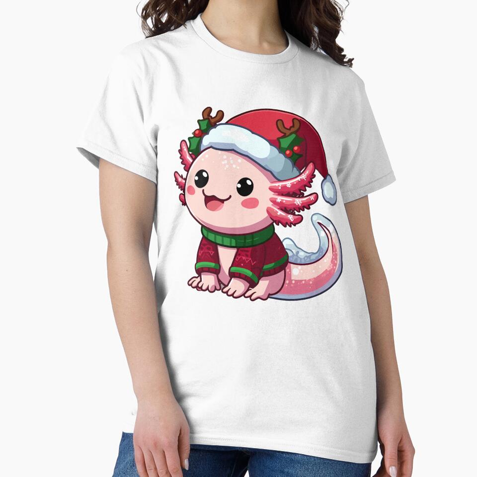Christmas Axolotl Cute Kawaii Axolotl Santa by Print Magic Gallery⭐⭐⭐⭐⭐