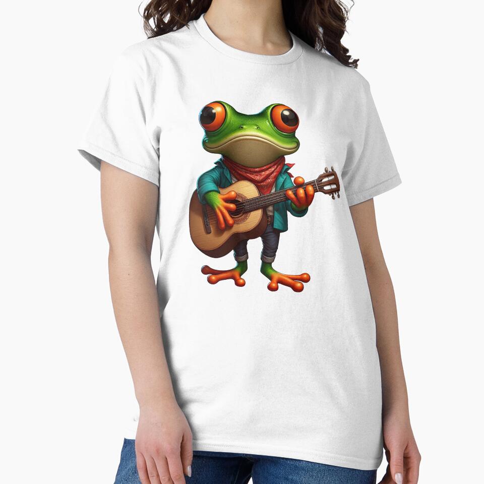 Frog with Guitar – A Fun and Creative Art Piece for Any Space by tharika wiangkal