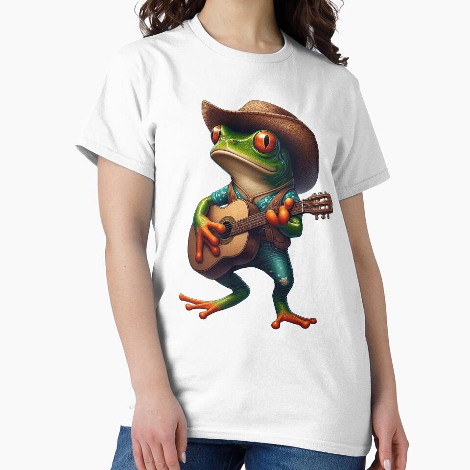 Whimsical Frog Playing Guitar – A Playful and Artistic Design by tharika wiangkal