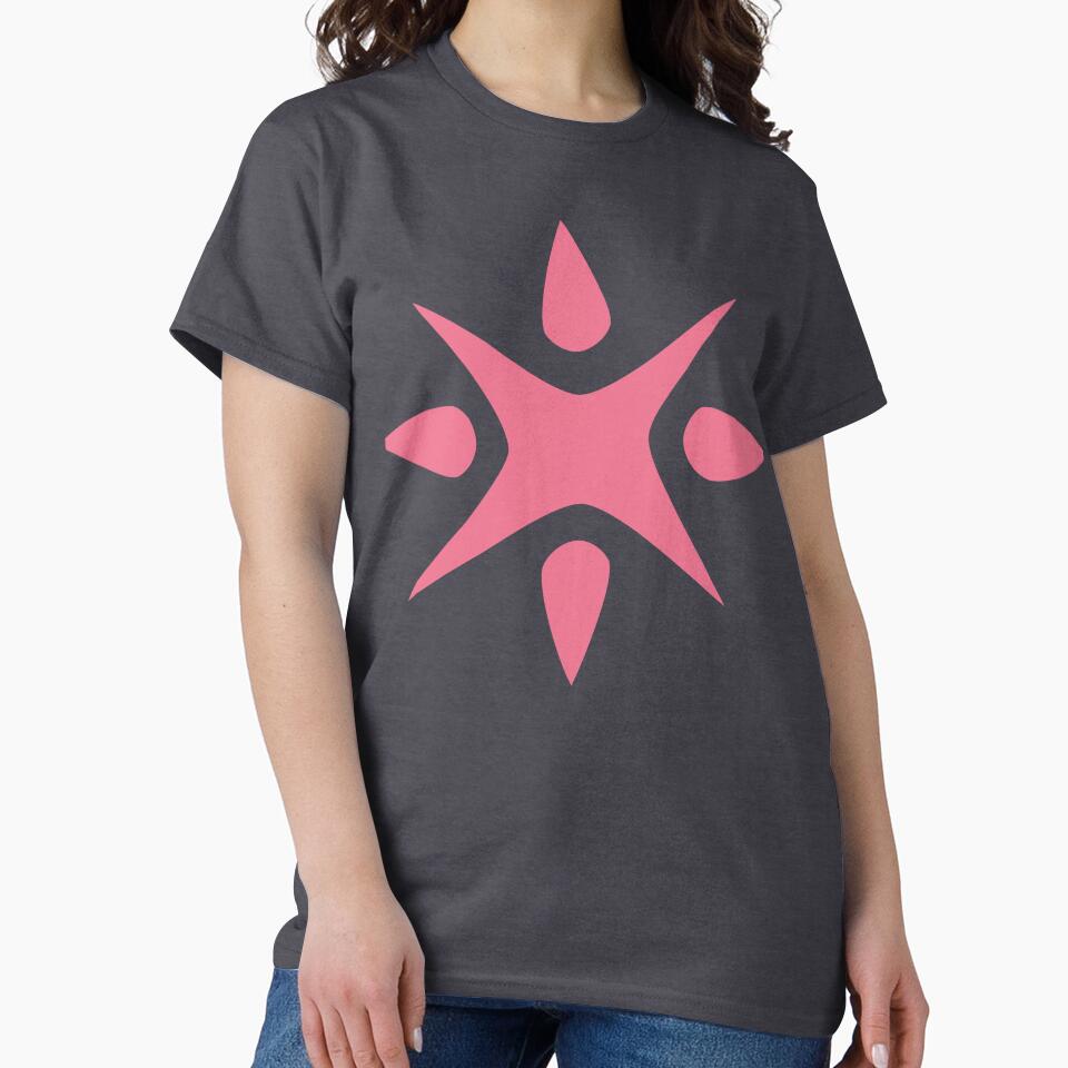 Large Geometric abstract snowflake in bright pink by AngelDawnDesign