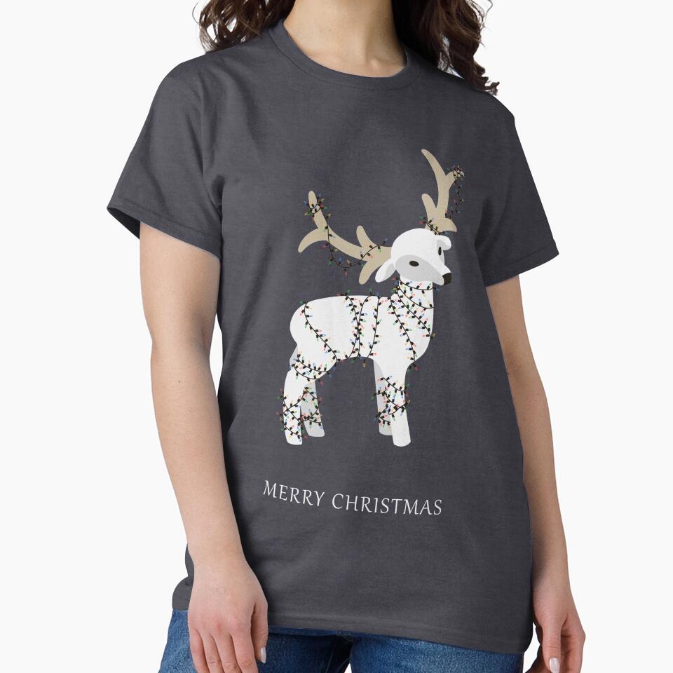 White Reindeer in Lights - Merry Christmas by Ravenwood135