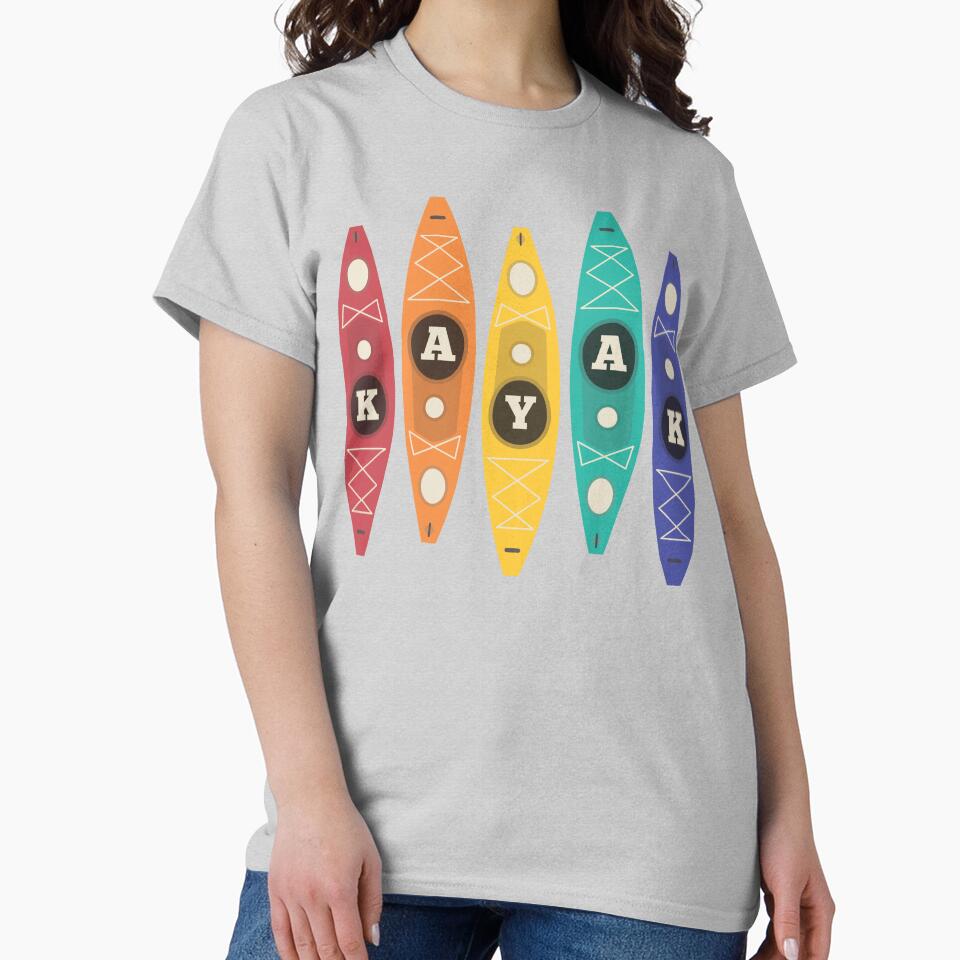 Simple Geometric Kayak Color Palette for Kayakers by Happy Puppy Print On Demand
