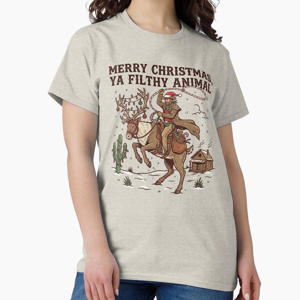 Merry Christmas Ya Filthy Animal Western Christmas by Milasneeze