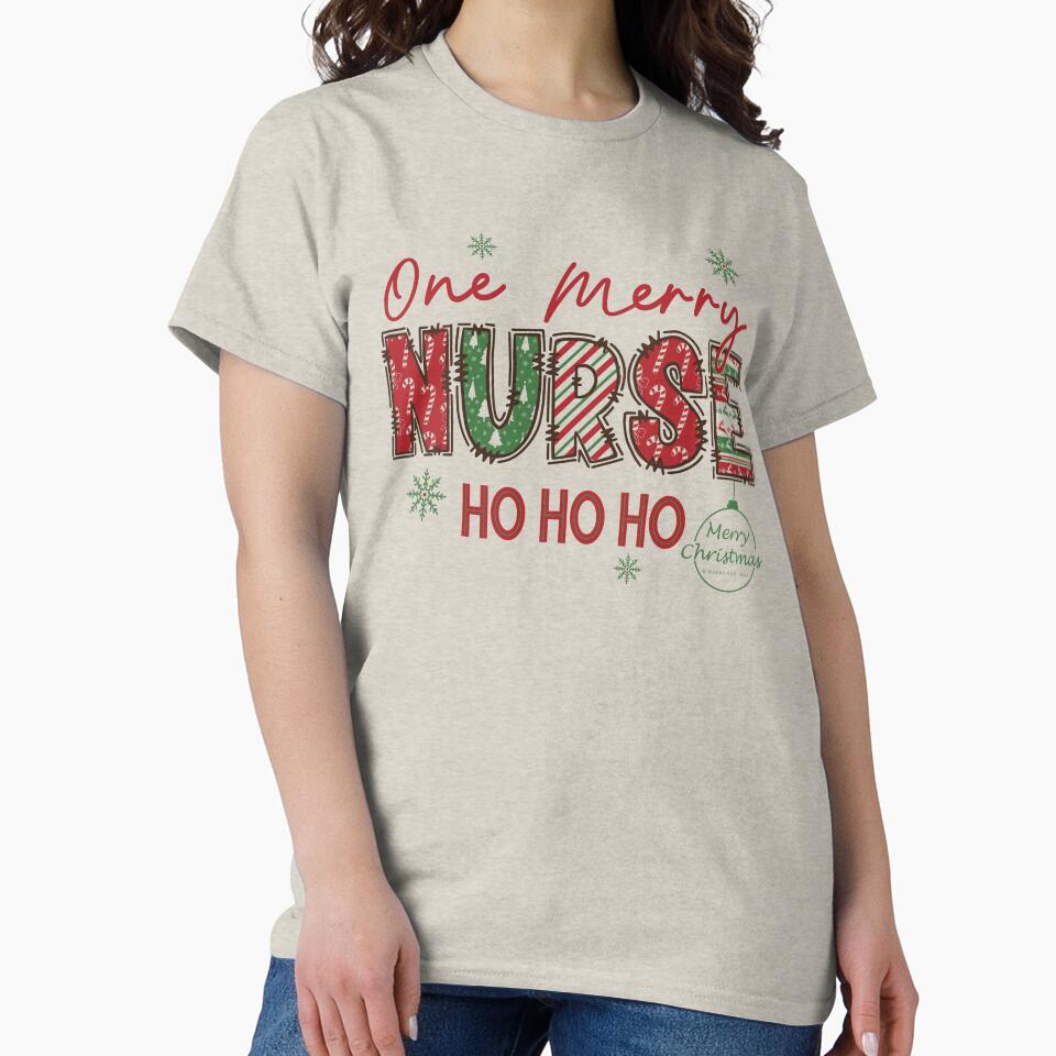 One Merry Nurse Ho Ho Ho | Nurse Design with Snowflakes by a1qualityd