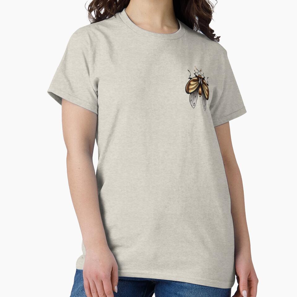 Golden Metallic Moth Illustration: Steampunk Fantasy Insect Art by Vikiink