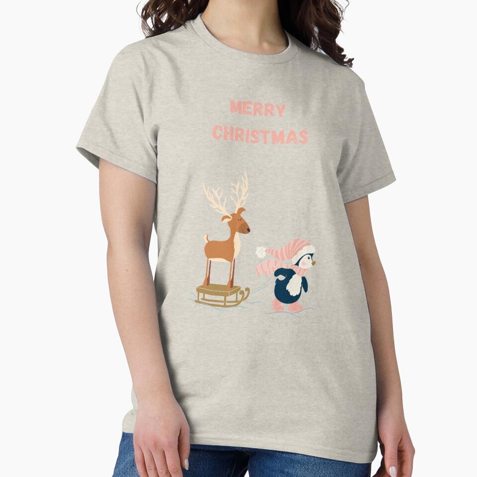 Cute Reindeer with Penguin pulling a Sleigh by Pandoras-Boxx