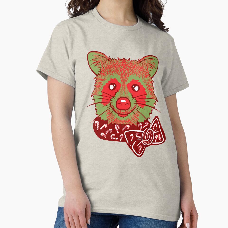 Christmas Raccoon With white Background by missmann