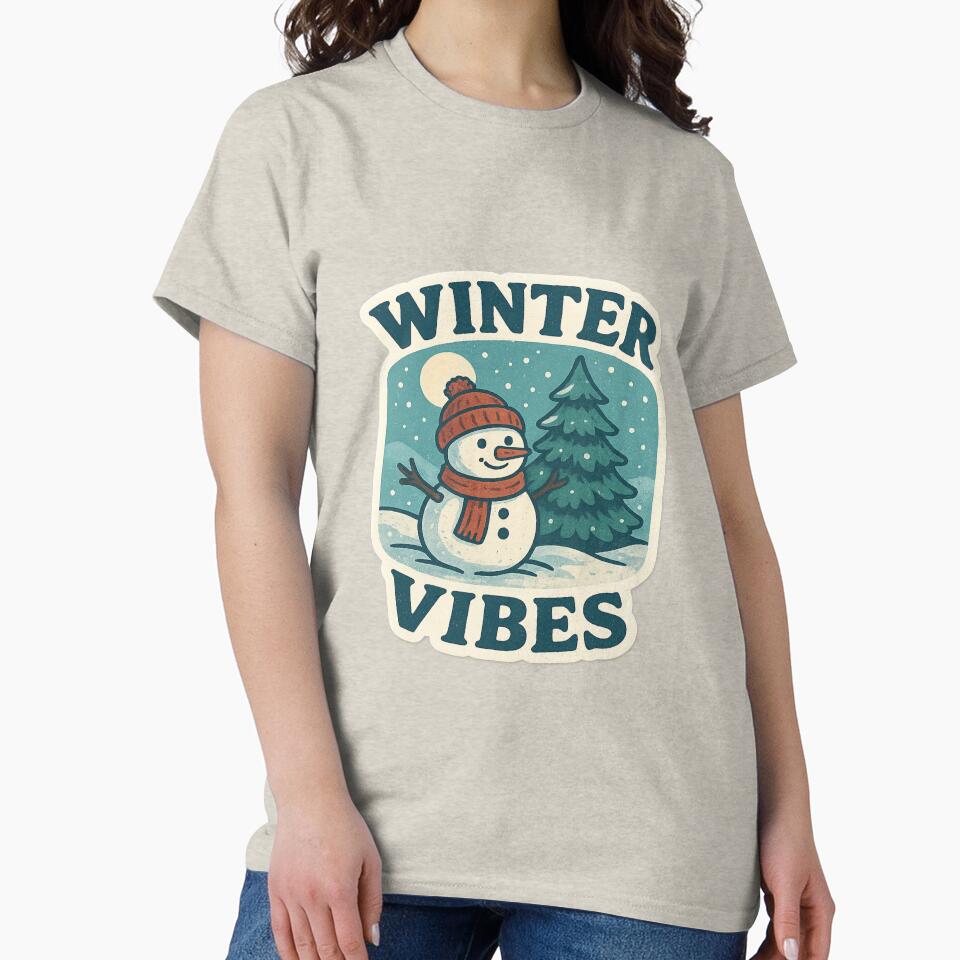 Winter Vibes Retro Snowman Sticker – Cozy Holiday Aesthetic by PixelNest2411