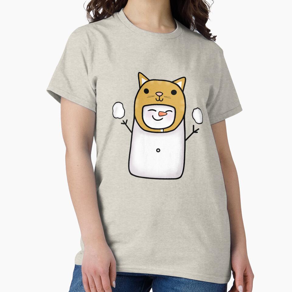 Cute Snowman In A Cat Hat - Merry Christmas Happy Snowman by ViewerEqualsPhoton