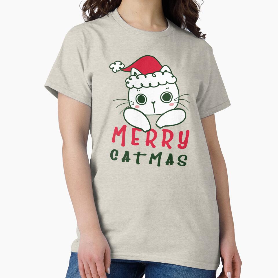 A Merry Christmas kitty cat Santa cat.  Cute ‘Merry Catmas’, funny gifts for cat lovers, cat owners and Christmas Enthusiasts by haRexia