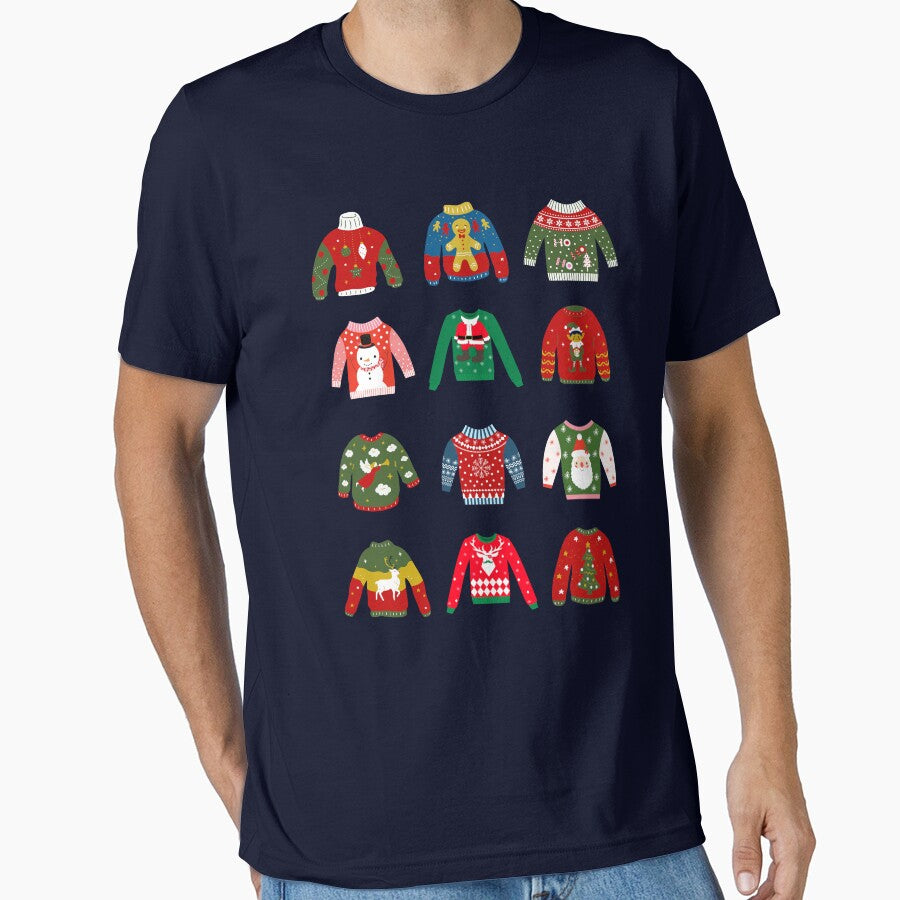 Womens Ugly Christmas Sweater t-Shirt. Holiday christmas t shirt to add some ugly sweater xmas joy to your holiday. by Barb  Hamilton ⭐⭐⭐⭐⭐