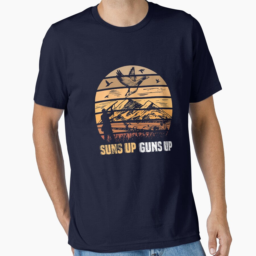 Suns Up Guns Up Retro Duck Hunter Sunset Hunting Season Gear by DynamicDesign