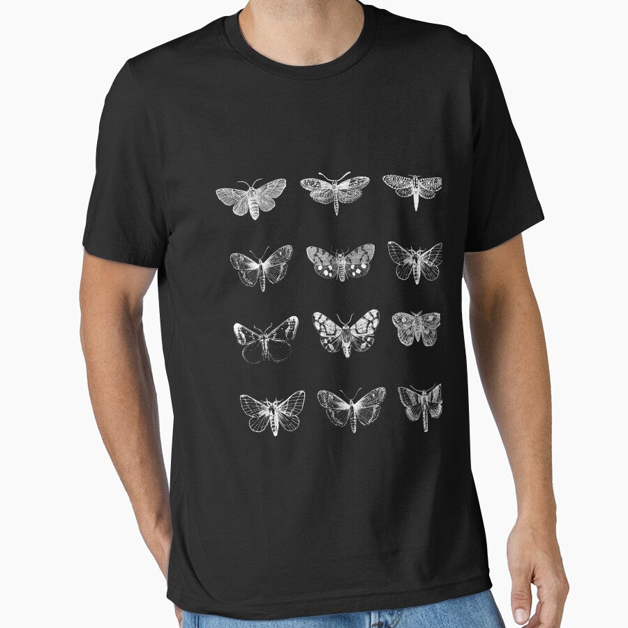 Goblincore Aesthetic Clothing with Moth Design by Printed Trees