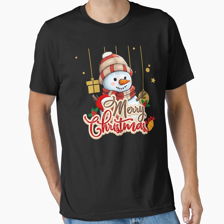 Merry Christmas saying cute snowman cartoon by RRRcz