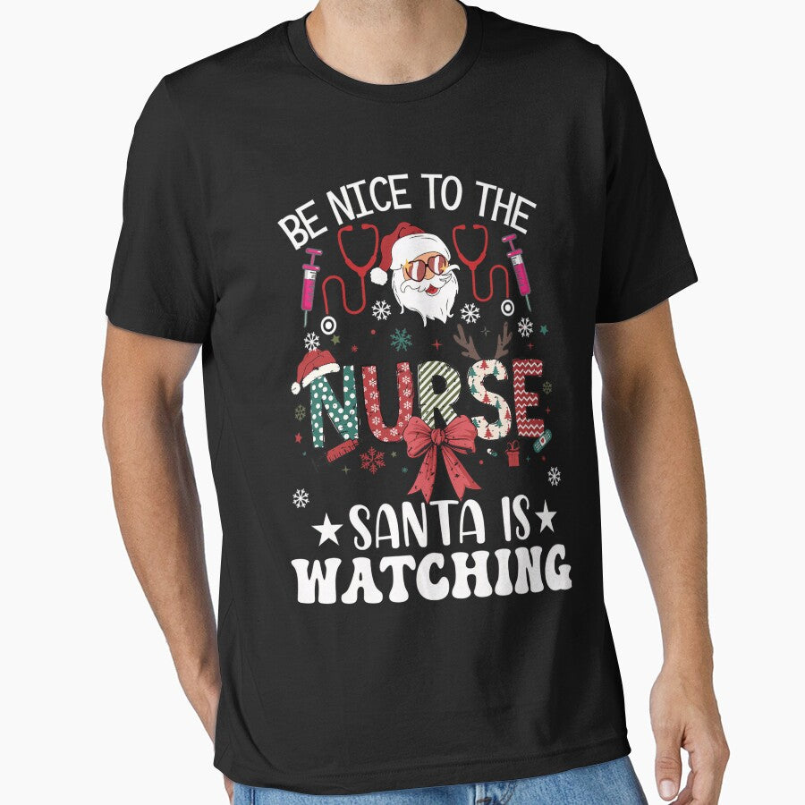 Vintage Retro To Be is Santa Watching Nurse Classic Christmas The Nurse Nice by FrankyTepper