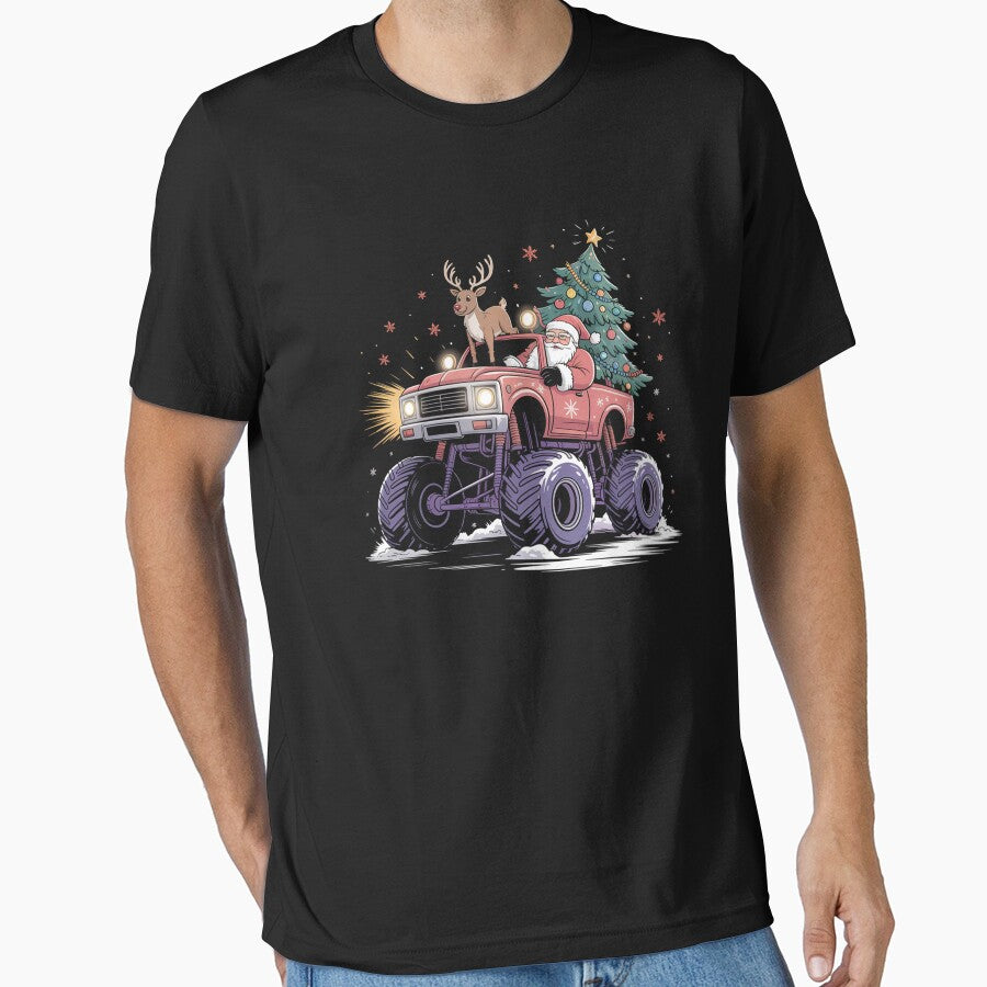 Christmas Monster Truck Reindeer Santa by johnertullio